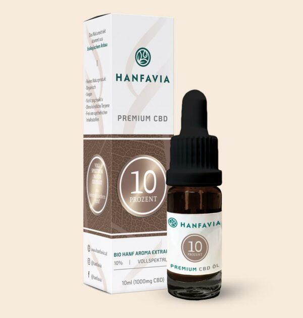 Hanfavia Bio CBD Öl 10% Vollspektrum - Träger: Hanfsamenöl - Produktfoto