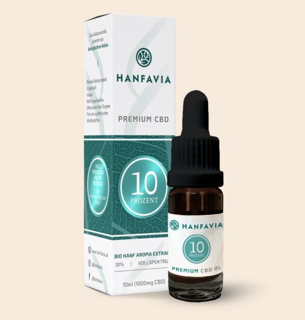 Hanfavia Bio CBD Öl 10% Vollspektrum - Träger: MCT-Öl - Produktfoto