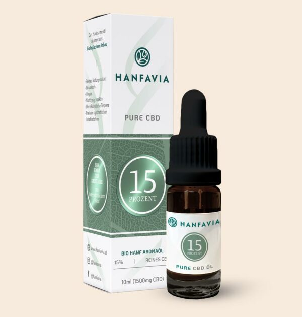 Hanfavia Bio CBD Öl 15% Isolat - Reines CBD - Produktfoto