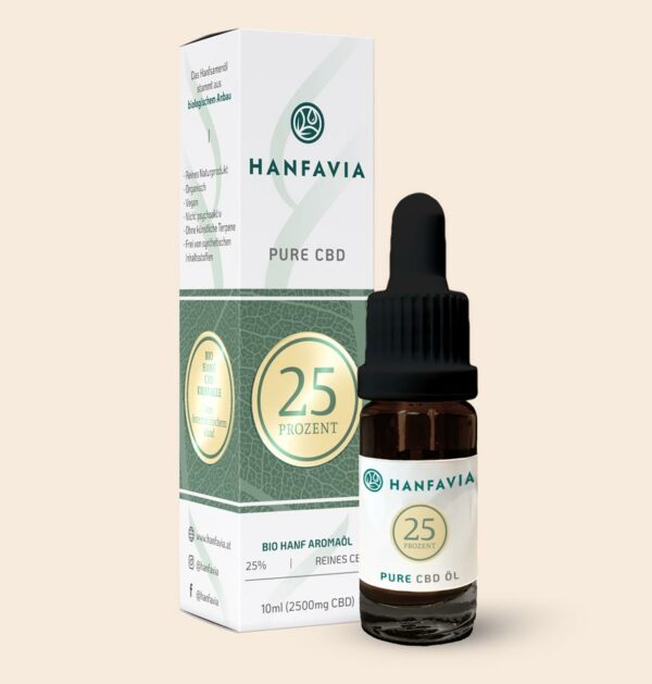Hanfavia Bio CBD Öl 25% Isolat - Reines CBD - Produktfoto