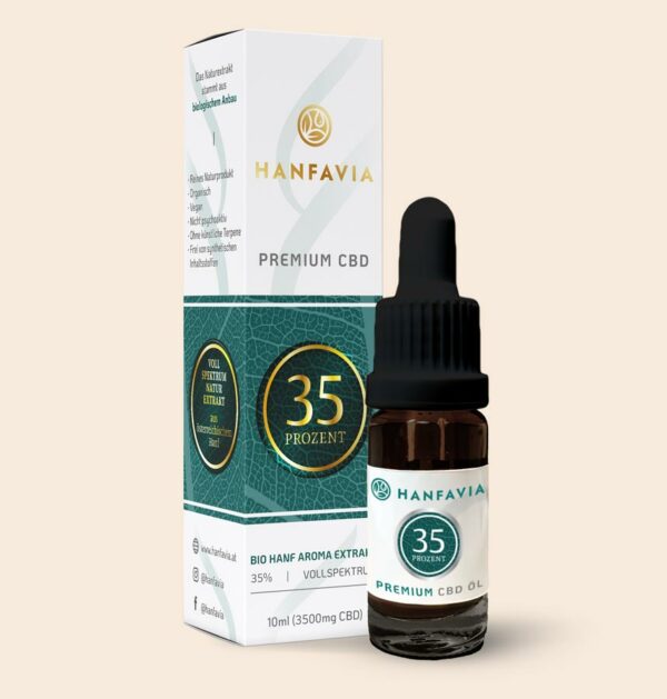 Hanfavia Bio CBD Öl 35% Vollspektrum - Träger: MCT-Öl - Produktfoto