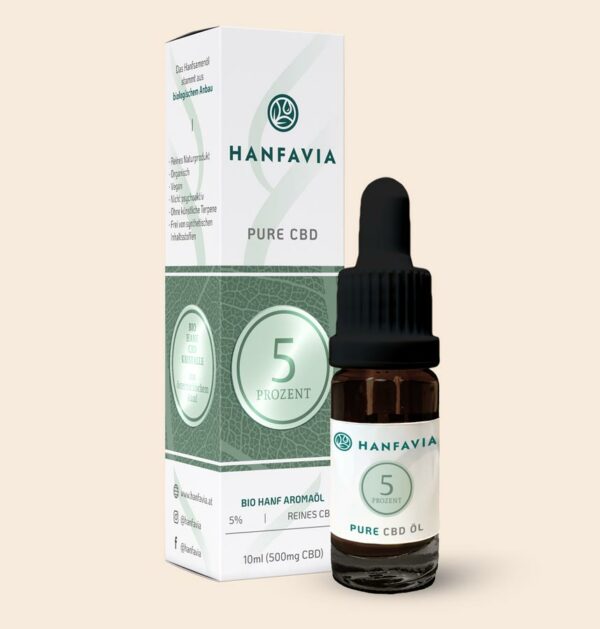 Hanfavia Bio CBD Öl 5% Isolat - Reines CBD - Produktfoto